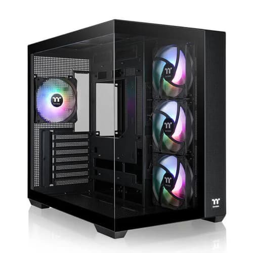 Thermaltake View 380 TG ARGB Mid Tower Case – 360mm Radiator | 4 Pre-Installed Fans | Black