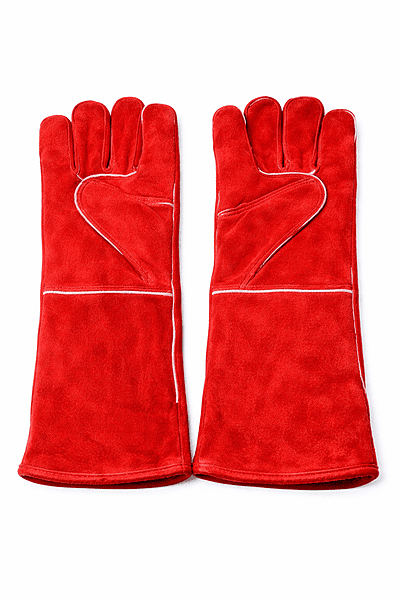 LEATHER Blanket Hand Gloves - Red