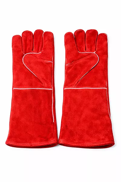 LEATHER Blanket Hand Gloves - Red