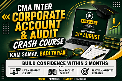 CMA Inter CAA Crash Course By Prof. Suraj Kr. Gupta for Dec 26