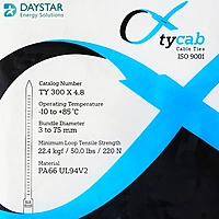 DAYSTAR UV RESISTANT CABLE TIE 300 MM * 4.8 (-10 to +95°C) QTY-100 Nos