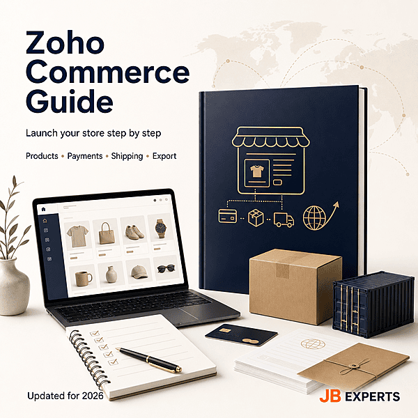 Zoho Commerce Complete Store Launch Guide — Sell Domestic & International | Step-by-Step Setup, Product Listing, Payments, Shipping & Export Compliance Zoho Commerce Complete Store Launch Guide — Sell Domestic & International | Step-by-Step Setup, Product Listing, Payments, Shipping & Export Compliance