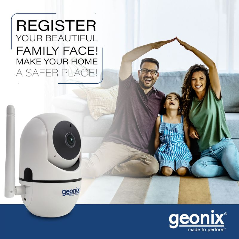 Geonix 1MP Wi-Fi Smart Security Camera, White, 1 Year Warranty, GXWC1MP