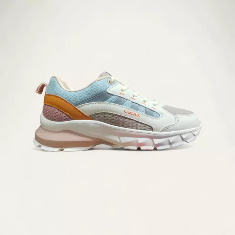 Campus Bliss Off-White/Peach - Women's Running Shoes
