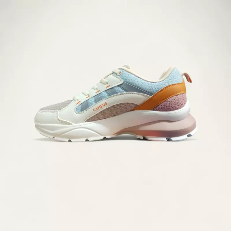 Campus Bliss Off-White/Peach - Women's Running Shoes