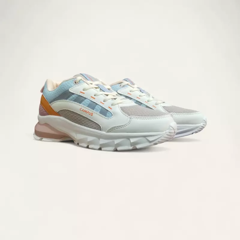 Campus Bliss Off-White/Peach - Women's Running Shoes