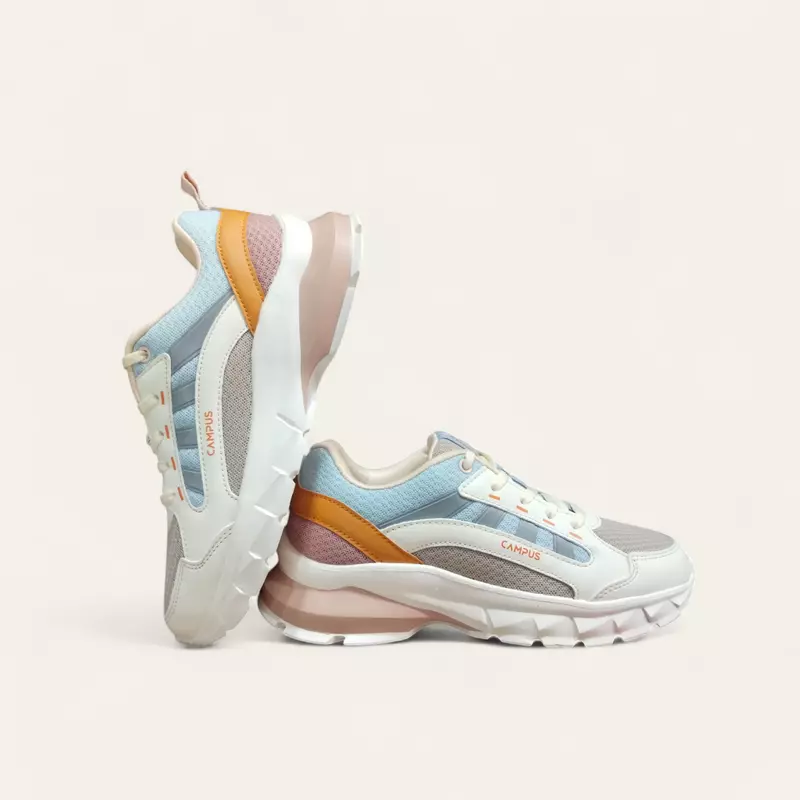 Campus Bliss Off-White/Peach - Women's Running Shoes