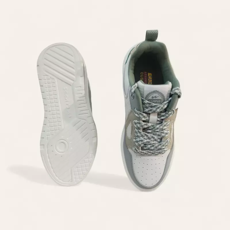 Campus Draw White/Green - Women's Casual Sneakers