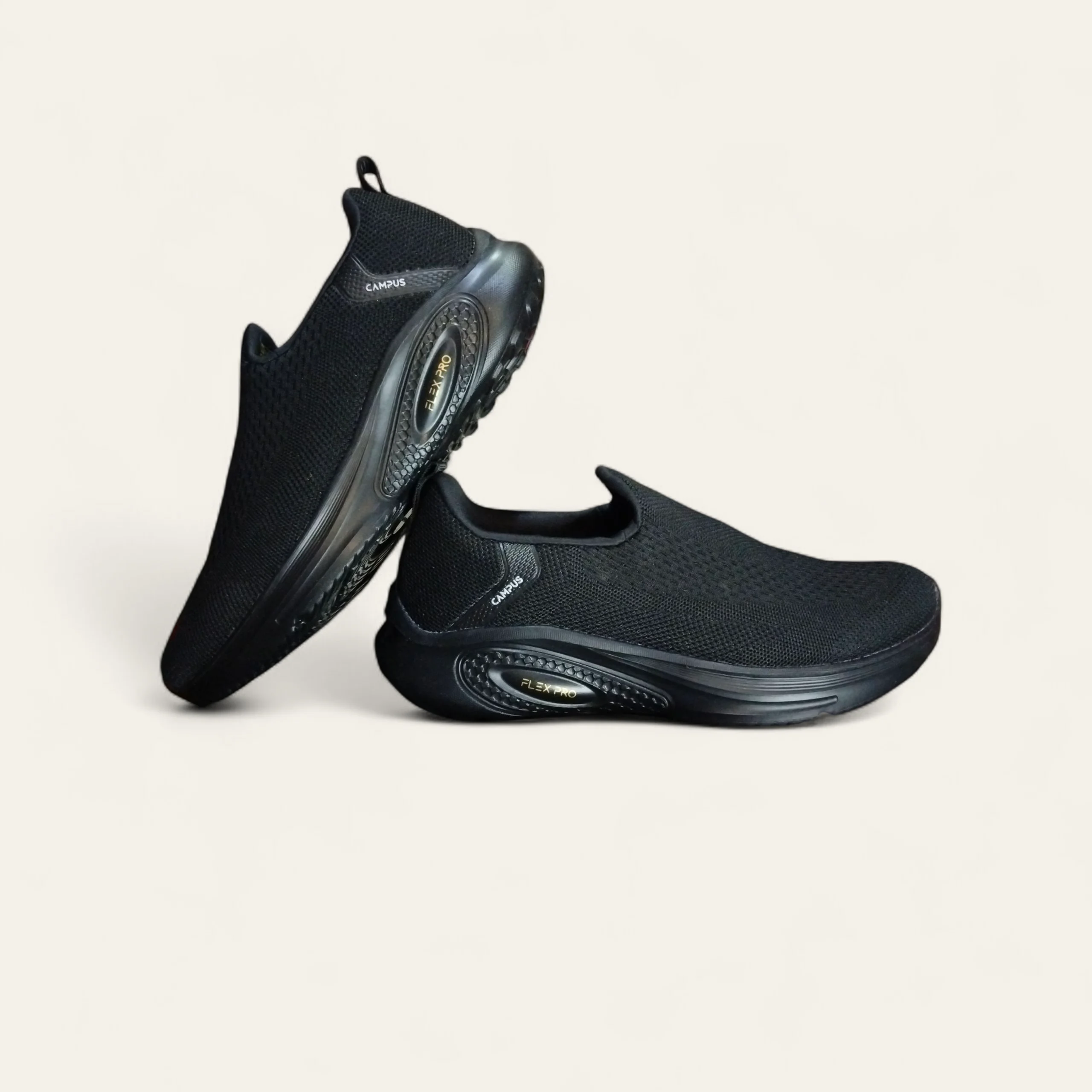 Campus Wikies Black - Men's Without Lace Shoes