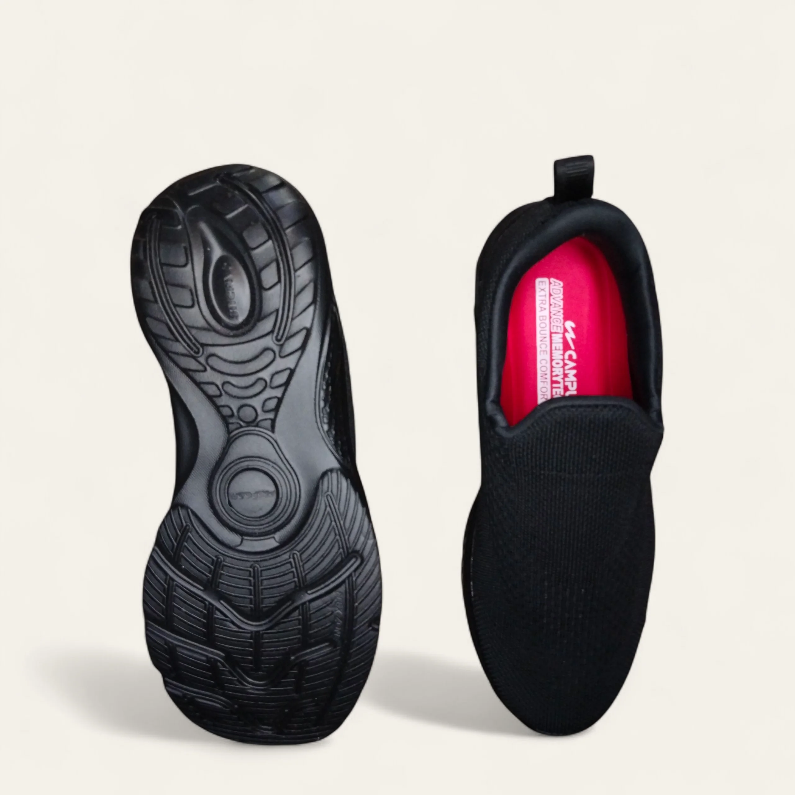 Campus Wikies Black - Men's Without Lace Shoes