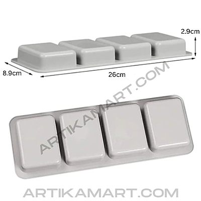 Silicon Mold Rectangle - 4 Cavity - 75g