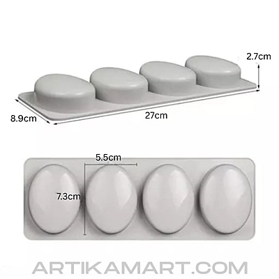 Silicon Mold Oval - 4 Cavity - 50-75g