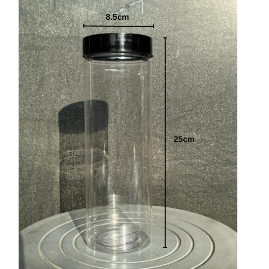 1200ml Round PET Jar + 83mm PP Black Cap