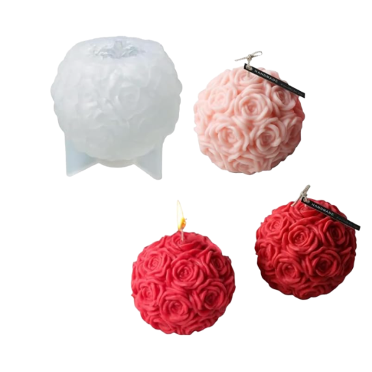 Silicon Mold Candle 3D Flower Ball Small