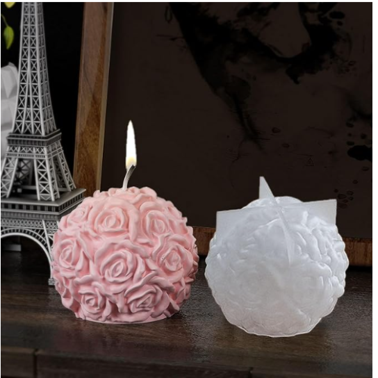 Silicon Mold Candle 3D Flower Ball Medium