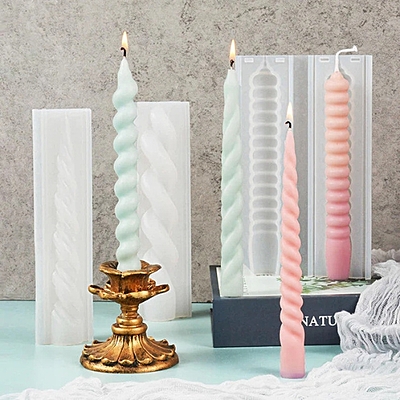 Silicon Mold Candle Spiral Taper Pillar