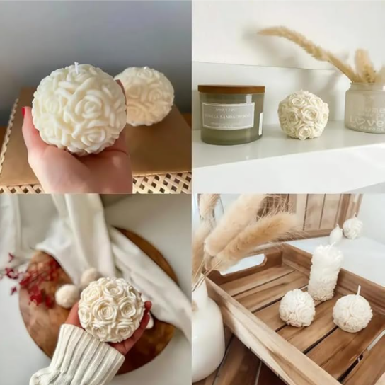 Silicon Mold Candle 3D Flower Ball Small