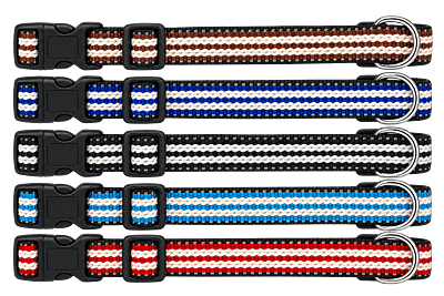 Woven Colourful dog collars (Set of 2)