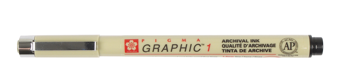 SAKURA PIGMA GRAPHIC 1 PEN, 1.0MM LINE WIDTH, BLACK SAKURA PIGMA GRAPHIC 1 PEN, 1.0MM LINE WIDTH, BLACK