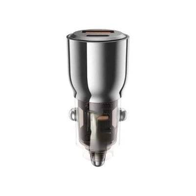 Champion 95W transparent Metallic Car Charger with Dual Port Type C and USB , Fast Charging Compatible with iPhones, Android Smartphones & Tablets (Black) Champion 95W transparent Metallic Car Charger with Dual Port Type C and USB , Fast Charging Compatible with iPhones, Android Smartphones & Tablets (Black)