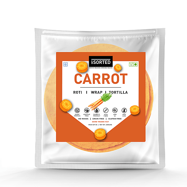 Carrot Roti (Pack Of 5) | 3.6 Gms Net Carbs