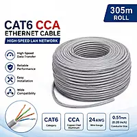 Champion CAT6 CCA Ethernet Cable 24AWG | 0.51mm (0.20) Conductor | High-Speed LAN Network Cable