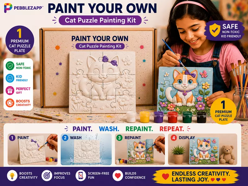 Reusable Cat Puzzle DIY Painting Kit