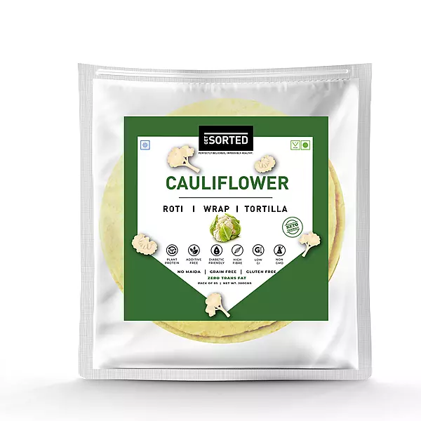 Cauliflower Roti (Pack Of 5) | 2.7 Gms Net Carbs