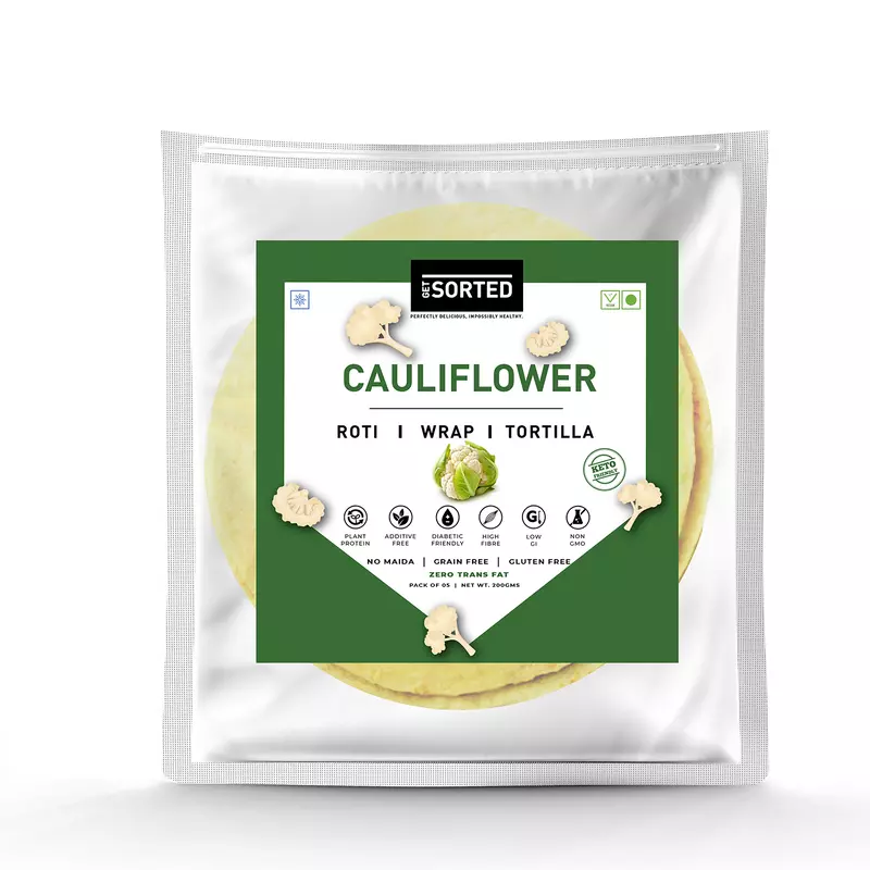 Cauliflower Roti (Pack Of 5) | 2.7 Gms Net Carbs