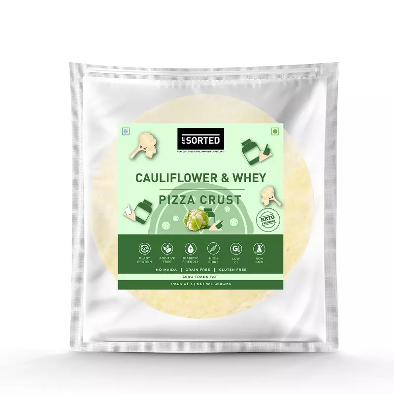 Cauliflower Whey Protein Crust 10″ | 6.2 Gms Net Carbs | (Pack of 3)