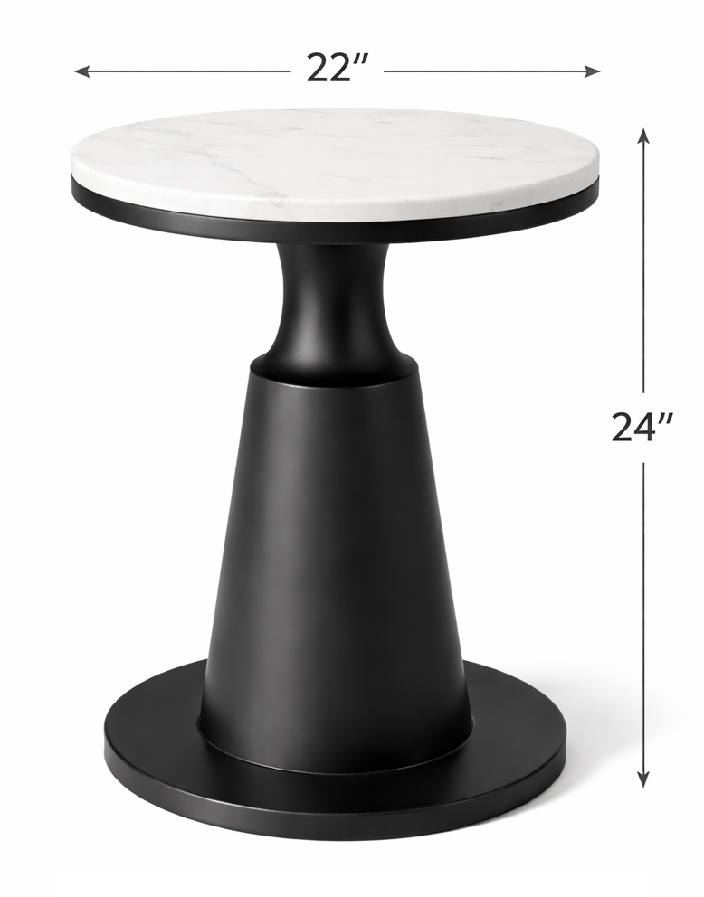 Ravine Solidwood Accent Peg Sofa Marble Top End Table