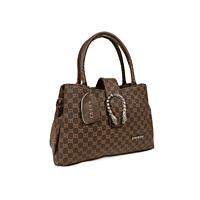 Monogram Print Handbag with Dual Handles