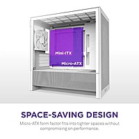 NZXT H3 Flow White Mini-Tower Case (2025) – M-ATX | High Airflow | USB-C