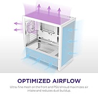 NZXT H3 Flow White Mini-Tower Case (2025) – M-ATX | High Airflow | USB-C