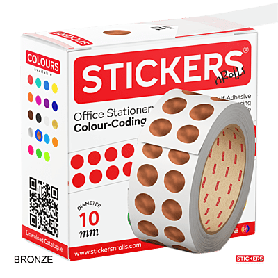 10mm - Round - Metallic - Colour Coding Stickers - Permanent Adhesive