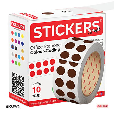 10mm - Round - Solid Colours - Colour Coding Stickers - Permanent Adhesive