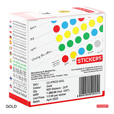 10mm - Round - Metallic - Colour Coding Stickers - Permanent Adhesive