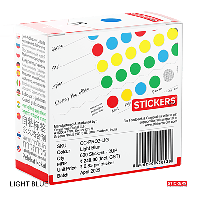10mm - Round - Solid Colours - Colour Coding Stickers - Permanent Adhesive