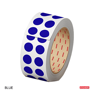 10mm - Round - Solid Colours - Colour Coding Stickers - Permanent Adhesive