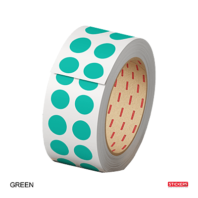 10mm - Round - Solid Colours - Colour Coding Stickers - Permanent Adhesive