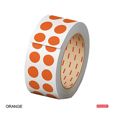 10mm - Round - Solid Colours - Colour Coding Stickers - Permanent Adhesive