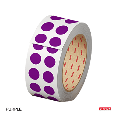 10mm - Round - Solid Colours - Colour Coding Stickers - Permanent Adhesive