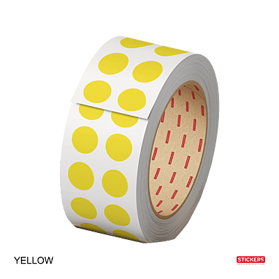 10mm - Round - Solid Colours - Colour Coding Stickers - Permanent Adhesive