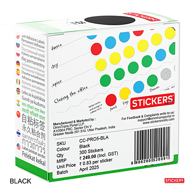 25mm - Round - Solid Colours - Colour Coding Stickers - Permanent Adhesive