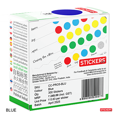 25mm - Round - Solid Colours - Colour Coding Stickers - Permanent Adhesive