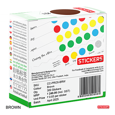 25mm - Round - Solid Colours - Colour Coding Stickers - Permanent Adhesive