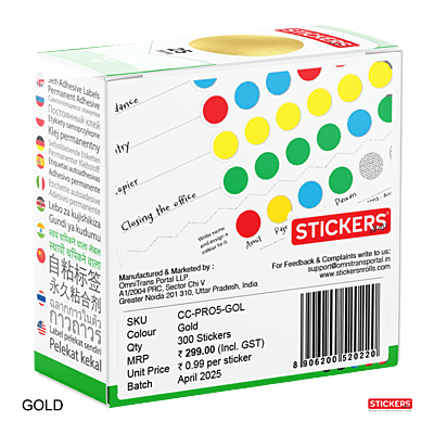 25mm - Round - Metallic Colours - Colour Coding Stickers - Permanent Adhesive