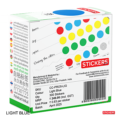 25mm - Round - Solid Colours - Colour Coding Stickers - Permanent Adhesive