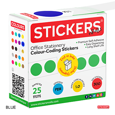 25mm - Round - Solid Colours - Colour Coding Stickers - Permanent Adhesive