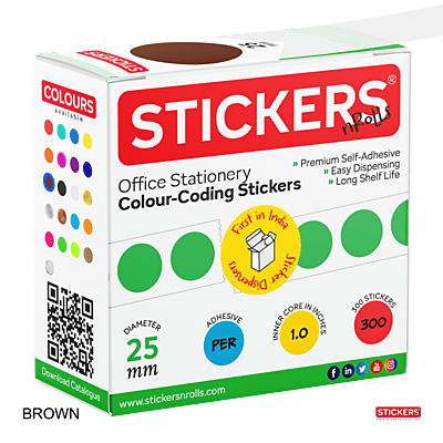 25mm - Round - Solid Colours - Colour Coding Stickers - Permanent Adhesive